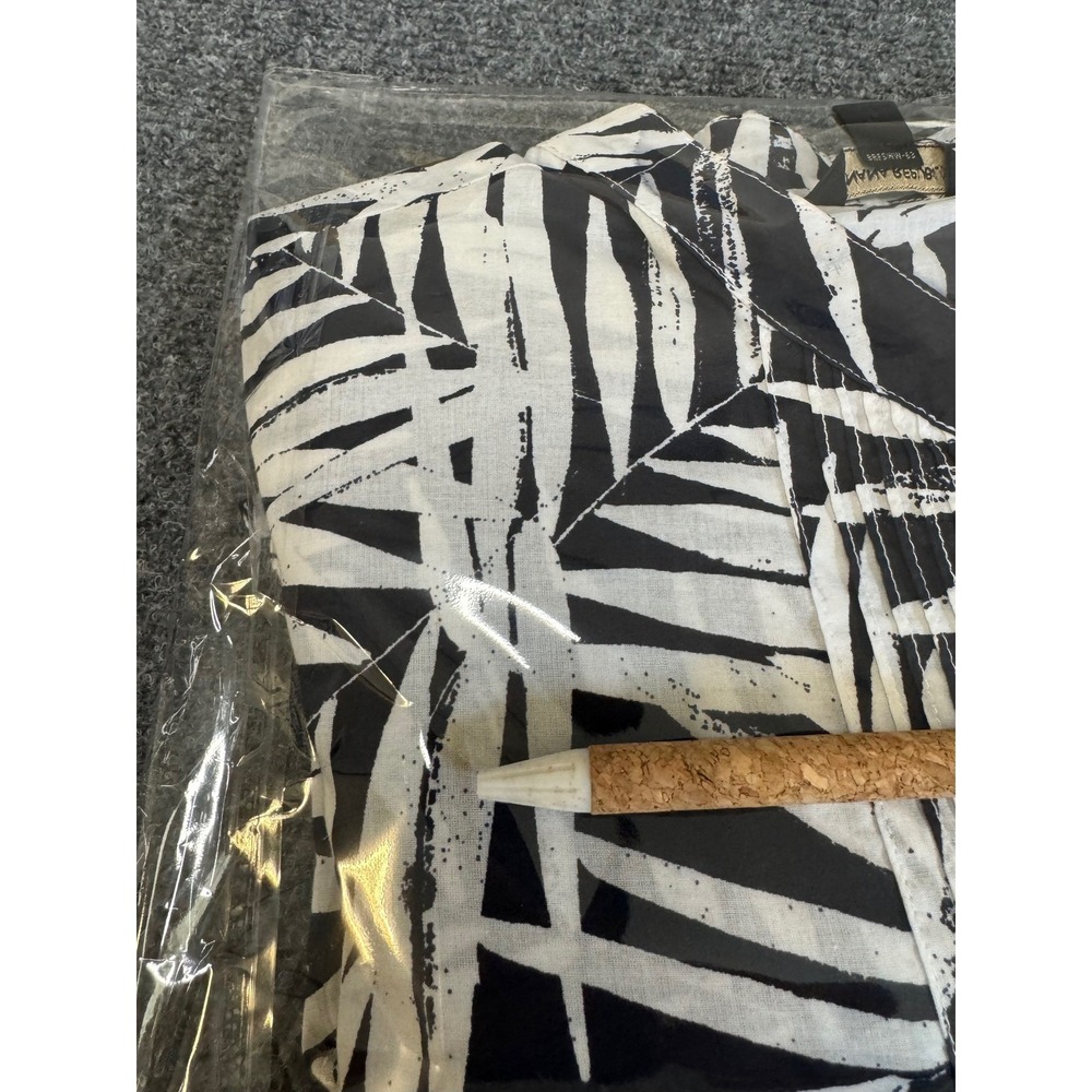 Banana Republic Womens Black White Palm Print Cotton Shirt Dress Size M Tropical - Picture 9 of 9